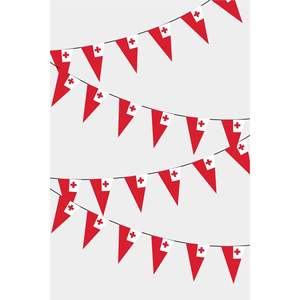 Party <b>Banners</b> Triangle Flag Bunting for Tonga Celebration - Product Image 1