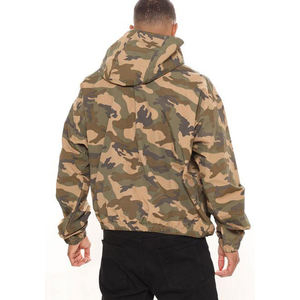 Veste coupe-vent en toile à capuche pour homme, style tendance, faible MOQ, taille adulte personnalisée, logo frontal, vente en gros, prix de gros, haute rue - Product Image 4