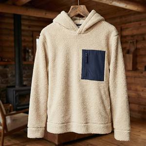 Wholesale Custom High Pile Teddy <b>Fleece</b> <b>Hoody</b> <b>Men's</b> Casual Outdoor Warm Pullover <b>Sherpa</b> Sweatshirt 100% Cotton Winter Plain Dyed - Product Image 4