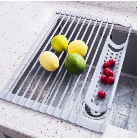 laimao Over The Sink Dish Drying Rack Kitchen Storage Shelf Drain Roll Up For Utensils