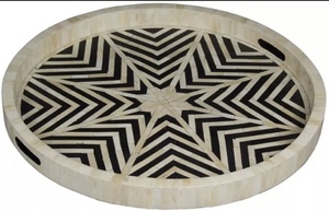 Plateau de service en incrustation d'os personnalisé de qualité supérieure Plateau de service de petit déjeuner de style unique Décor de table élégant Plateaux en incrustation d'os - Product Image 6