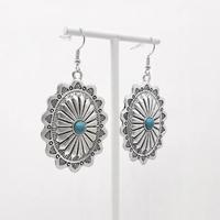 Boucles d'oreilles médaillon Navajo plaqué argent et turquoise, bijoux Boho ethnique boho, bijoux faits à la main Daily Wear
