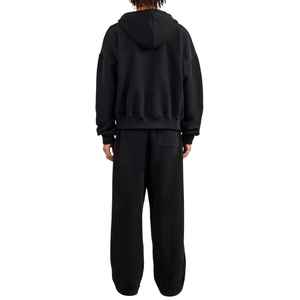 Personalizado Unisex Peso Pesado Casual Francés Terry Poliéster/Algodón de gran tamaño en blanco con cremallera completa Sudadera con capucha Jogger Set - Product Image 6