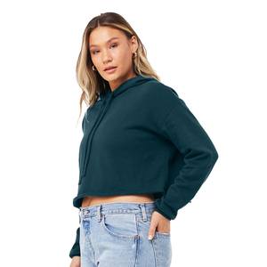 Bella Canvas Womens Drawstring Blend Basic Cropped Fleece Pullover Hoodie - Product Image 2