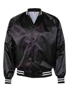 Veste Bomber Unisexe Personnalisable en Satin Brodé pour Hommes, Coupe-Vent, Col Montant, Style Universitaire, pour l'Hiver - Product Image 5