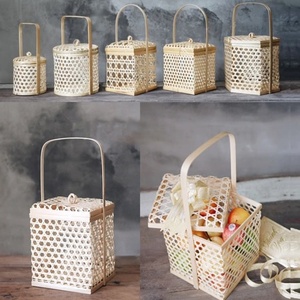 Panier cadeau en rotin Emballage de souvenirs Coffrets cadeaux du Vietnam Panier en rotin tissé à la main avec poignée pour cadeau de vacances - Product Image 3