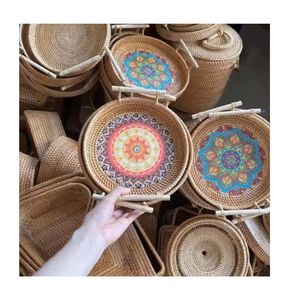 Plateau de service en rotin Offre Spéciale avec incrustation de nacre VENTE au meilleur prix, vente en gros, échantillon gratuit - Product Image 4