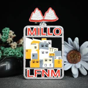 Pendentif fantaisie en moissanite taille brillant rond, en argent sterling 925, avec émail, par Phoenix Enterprise, bijoux hip-hop - Product Image 1