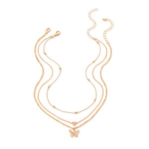 Collar de Moda para Mujer, Ligero, Sencillo, Geométrico, con Forma de Corazón, de Aleación de Zinc, con Cadena de Eslabones, 39 cm, Regalo - Product Image 1