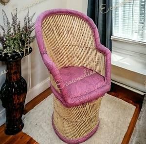 Chaise Mudda design classique chaise de salon canne à la main en bambou chaise au design indien traditionnel pour salon jardin - Product Image 1