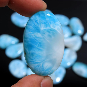 Larimar Azul Natural, Corte Ovalado, 3-21 mm, Cabujones Sueltos, Piedra Preciosa Natural de Alta Calidad para Joyería, Precio al por Mayor - Product Image 2