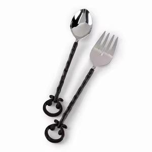 Royal Flatware <b>Salad</b> & Soup <b>Server</b> Gold Plated Stainless Steel Metal <b>salad</b> <b>Server</b> Set - Product Image 6