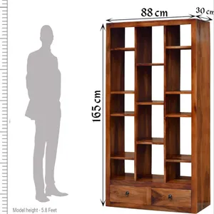 Étagère Bibliothèque Multi Racks Étagère de rangement en bois Meubles en bois massif penchés Étagères à livres pour salon