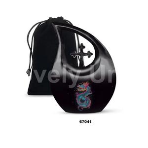 Hermosa urna de cremación de dragón con lágrima cruzada para cenizas humanas adultas, urna decorativa de recuerdo con bolsa de terciopelo gratis - Product Image 4