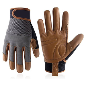 Guantes de trabajo de seguridad mecánica de cuero de vaca ligeros Guantes DE TRABAJO mecánicos de material de tela cómodos y transpirables - Product Image 1