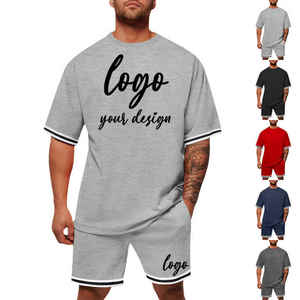 Haute qualité été décontracté manches courtes Logo personnalisé hommes vêtements Polo T-shirts solide survêtement Shorts 2 pièces ensembles de vêtements - Product Image 5