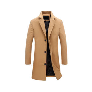 <b>Men</b> Casual <b>Long</b> Trench <b>Coat</b> Streetwear Fashion Winter Jacket Factory Price - Product Image 1