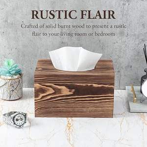 Distributeur de mouchoirs en bois avec couvercle rectangulaire pour salle de bain avec facile - Product Image 3