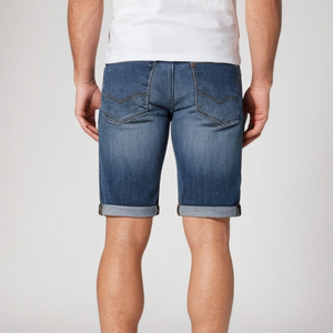 Pantalones Cortos de Mezclilla para Hombre, Corte Holgado, Tejido Transpirable de Mezcla de Algodón, Ropa Fresca de Verano, Cinco Bolsillos Clásicos, Duraderos y Casuales para la Calle - Product Image 2