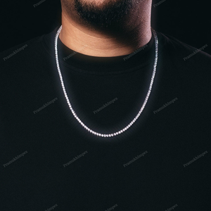 สร้อยคอโซ่เพชรมอยส์ซอไนต์3มม. 24นิ้ว925สร้อยคอโซ่เทนนิสเงินแท้เครื่องประดับแบบคลาสสิกตามสั่ง - Product Image 3