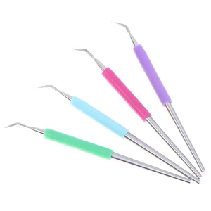 Meilleure vente d'outil de levage de cils en argent avec poignée en caoutchouc pointeur pointe crème séparateur d'échelle de cils - Product Image 1