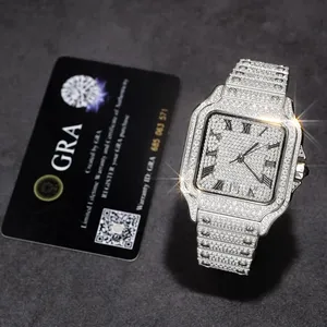 Relojes de Lujo para Hombre, Estilo Hiphop, Personalizados con Logotipo Grabado, Movimiento de Acero Inoxidable, Totalmente Cubiertos de Moissanita, Automáticos - Product Image 5
