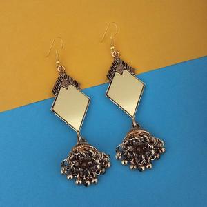 Tip Top Fashions Boucles d'oreilles lustre Jhumki miroir plaqué or antique 1314939B - Product Image 1