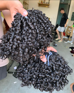 มัดผมคนงอนแบบเวียดนามผมหยิกพิกซี่ผมลอนบริสุทธิ์ผมฟูมิม้วนผมมัดคู่ - Product Image 1