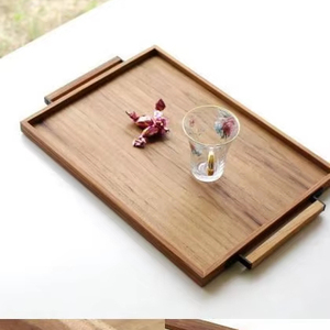 Plateau de service en bois amical avec poignées plateau à café moderne de couleur rustique pour salon plateau décoratif en bois - Product Image 6
