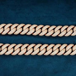 Joyería de Hip Hop, cadena de eslabones cubanos con diamantes, Joyería de diamantes cultivados en laboratorio con cadena de 14K para hombres - Product Image 5