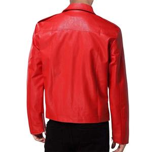 Abrigo Largo de Moda para Hombre, Nuevo Modelo 2025, Color Sólido, Cuero, Relleno de Piel de Oveja y Camello, Talla Grande, Rojo, con Cierre de Cremallera, Informal - Product Image 4