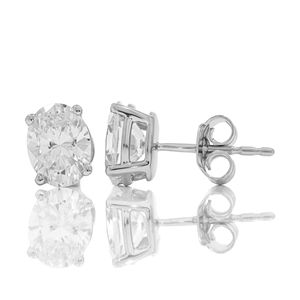 Boucles d'oreilles clous ovales en moissanite mignonnes - Product Image 2