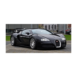 Bugatti Veyron เครื่องยนต์เทอร์โบ1,200แรงม้าให้การขับขี่แบบจำกัดขนาดของยาง R20พวงมาลัยซ้ายภายในมืด