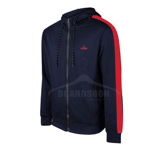 Chándal ajustado de 2 piezas para hombre, chándal con cremallera para gimnasio, chándal deportivo de invierno, conjunto de Sudadera con capucha transpirable al por mayor 100% - Product Image 4