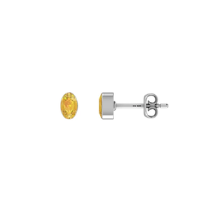 925 Sterling Silver <b>Citrine</b> Natural Pear Oval Shape Butterfly Lock Stud <b>Earrings</b> Trendy Bezel Setting 3 Pack Anniversary Party - Product Image 2