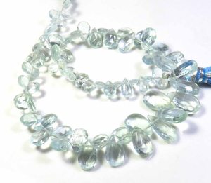 Cuentas Sueltas de Aguamarina Azul Natural, Corte Pera Facetado, 6-13 mm, Hilo de 10 Pulgadas, Grado Alto Certificado para la Fabricación de Joyería DIY - Product Image 4