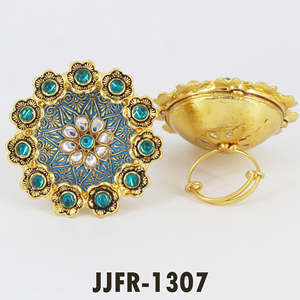 Anillo de dedo de aleación de diseñador para mujer, joyería de declaración ajustable, boda, fiesta nupcial, moda étnica informal tradicional - Product Image 6