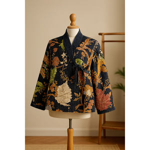 Ventes en gros de vestes Kantha réversibles, fournisseur B2B de boleros bohèmes à nouer devant - Product Image 2