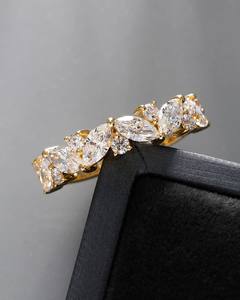 1.5x3mm Marquise Cut Moissanite Full <b>Eternity</b> Band <b>Ring</b> in Gold or <b>Silver</b> | Wedding Jewelry - Product Image 3