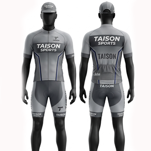 Tenue de cyclisme homme en polyester premium 180 GSM respirant, gris, avec panneaux aérodynamiques et logo personnalisé imprimé par sublimation - Product Image 3