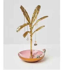 Handmade Vintage Decorative Metal Jewelry Organizer Stand Angel Hooks Hammered Tray for Eco-Friendly <b>Tabletop</b> <b>Storage</b> Display - Product Image 3