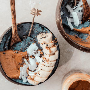 La mejor opción para acampar en verano, cuenco desechable ecológico para batidos de madera de coco, patrón de onda azul tallado, bandeja segura para alimentos - Product Image 6