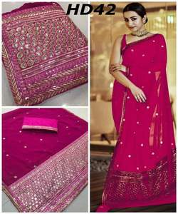 ดูสวยงามในผ้าสารีชีฟองของเราพร้อมรายละเอียดนัวเนีย รวมถึงความสง่างามด้วยผ้าสารี Chinon ของเราที่สมบูรณ์แบบสําหรับทุกโอกาส - Product Image 5