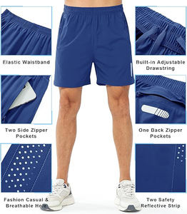 กางเกงขาสั้นผ้าโพลีเอสเตอร์ระบายอากาศได้ดีสองชั้นสำหรับผู้ชายกางเกงเทนนิสและวิ่งแบบลำลอง - Product Image 6