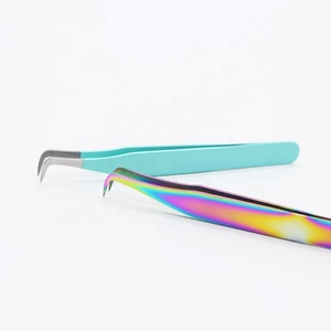 Custom Brand Angled Volume Lash Tweezers-Stainless Steel Anti-Magnetic Anti-Static Durable for Eyelash Extension - Product Image 1