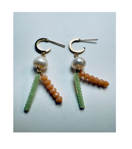 Pendientes de aro de cuentas de resina geométricas simples para mujer, pendientes de resina al por mayor de empalme Vintage, joyería - Product Image 2