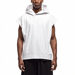 Sudadera sin Mangas con Hombros Caídos para Hombre, Ropa Deportiva, Sudadera con Capucha, Top para Gimnasio, Ejercicio, Sudadera sin Mangas Extra Grande para Hombre - Product Image 3