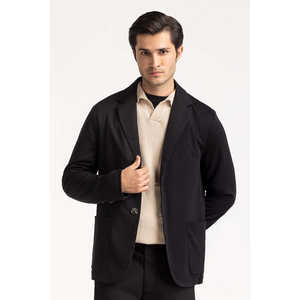 Blazer en velours côtelé croisé coupe ajustée MN-BLZ-WS24-002 pour mariage, longueur longue, grande taille, avec fermeture simple boutonnage - Product Image 6