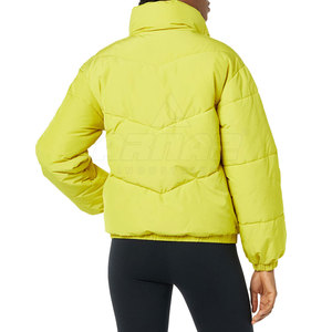 Chaqueta acolchada con cremallera completa con cuello alto y tela a prueba de viento para clima frío Chaqueta acolchada cálida y ligera - Product Image 3