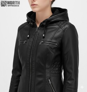 Chaquetas de Punto de Cuero Genuino para Mujer, de Primera Calidad, Personalizadas, Más Vendidas, Nueva Llegada, Suministro al por Mayor - Product Image 4